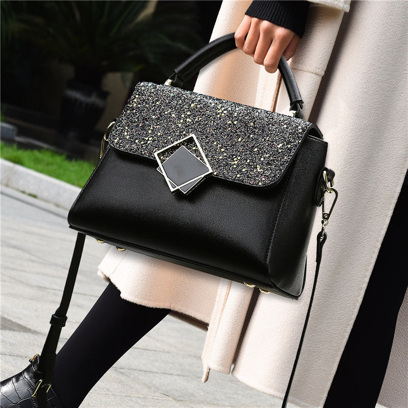Embellished Flap Bag — PU Leather