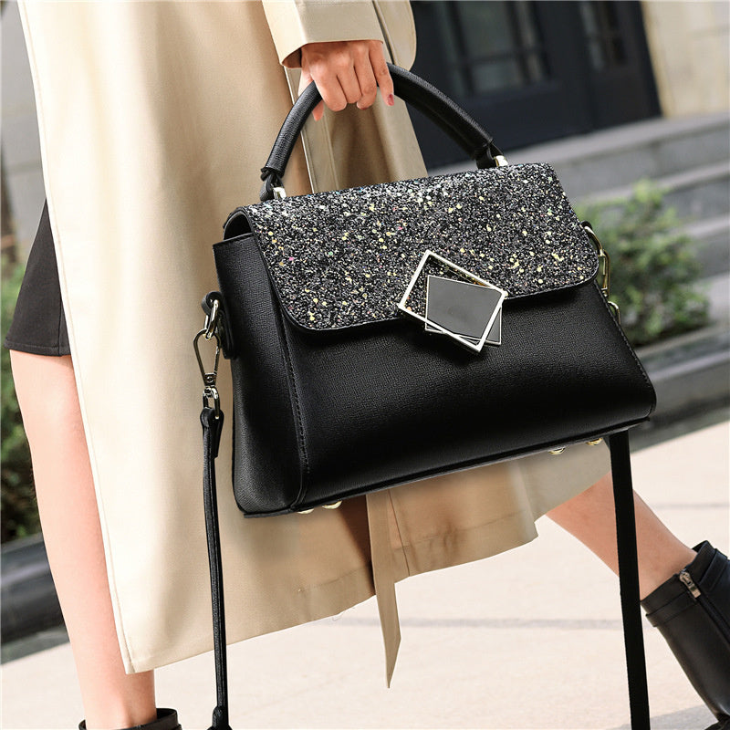 Embellished Flap Bag — PU Leather