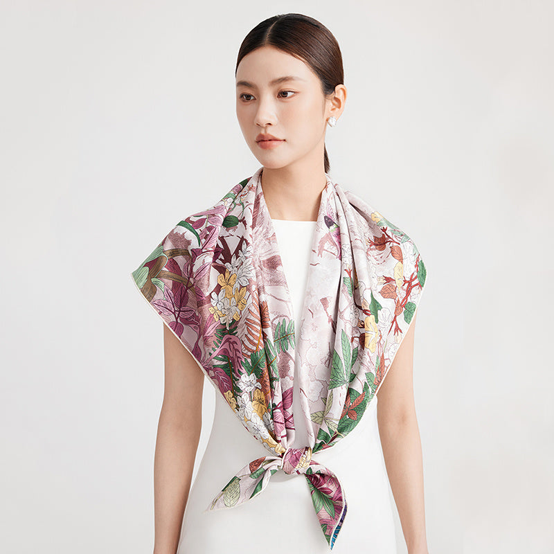 Digital Print Silk Scarf — Long