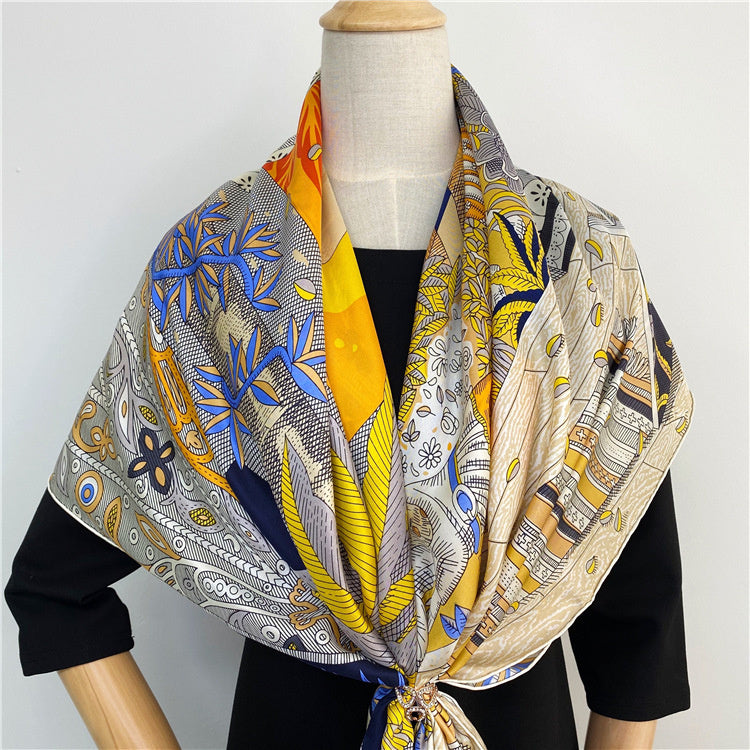 Satin Twill Silk Scarf — Digital Print