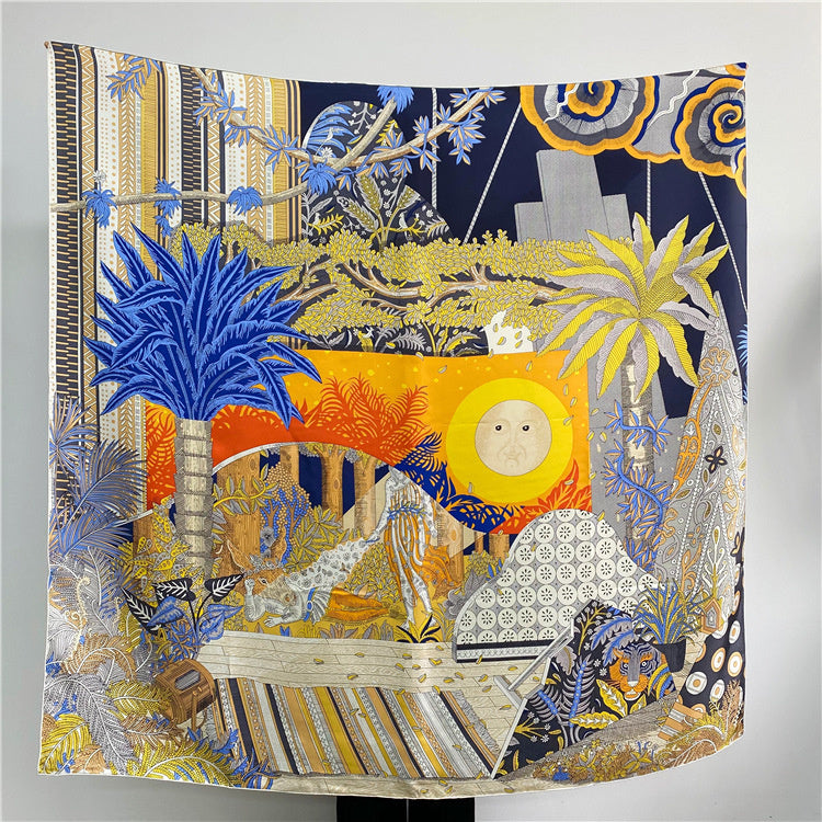 Satin Twill Silk Scarf — Digital Print