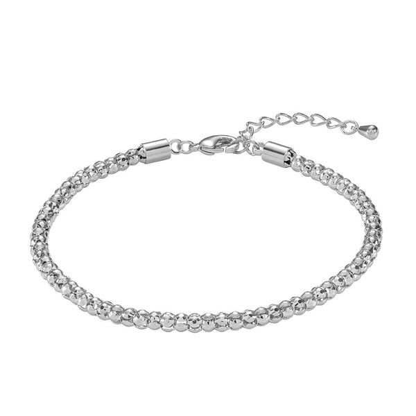 Beaded Charm Bracelet — 925 Silver with Gold Accents