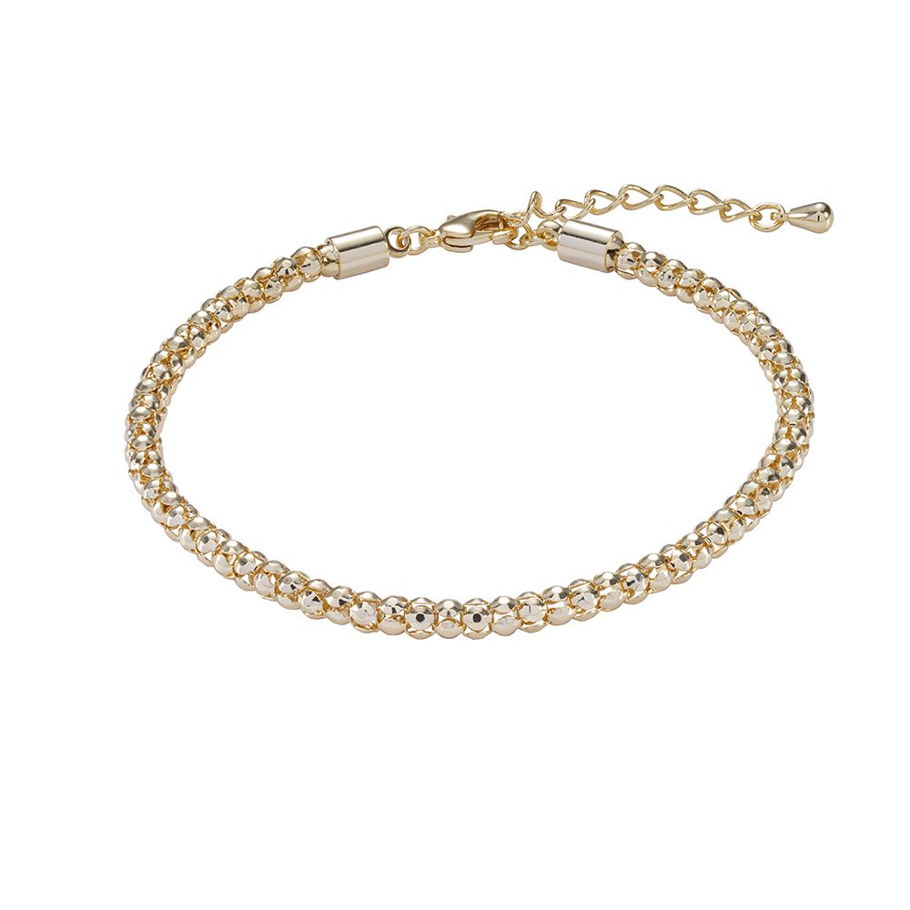 Beaded Charm Bracelet — 925 Silver with Gold Accents