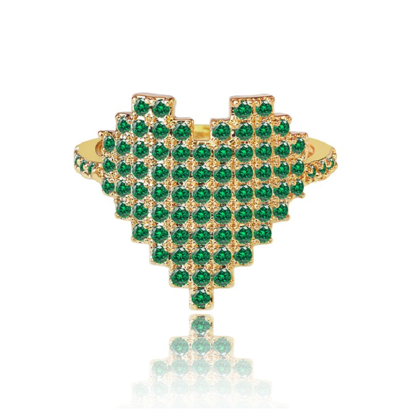Heart CZ Ring — 18K Gold Plated