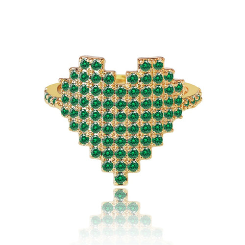 Heart CZ Ring — 18K Gold Plated