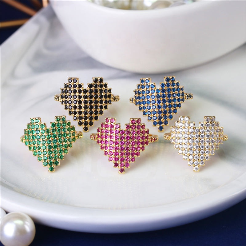 Heart CZ Ring — 18K Gold Plated