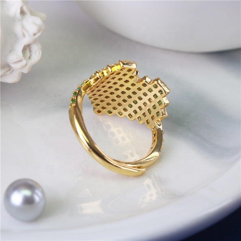Heart CZ Ring — 18K Gold Plated