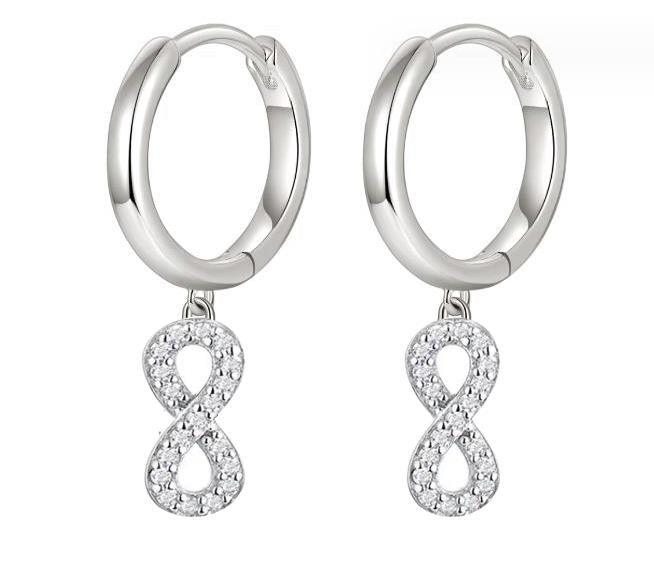Infinity Stud Earrings — 925 Silver
