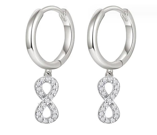 Infinity Stud Earrings — 925 Silver