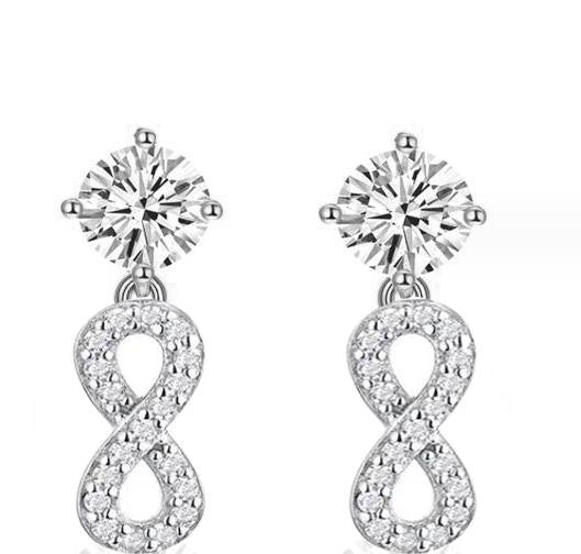 Infinity Stud Earrings — 925 Silver