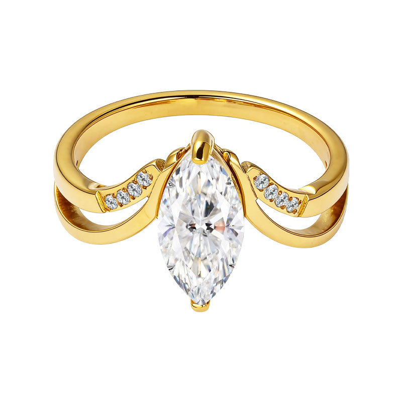 Geometric CZ Ring — 316L Stainless Steel
