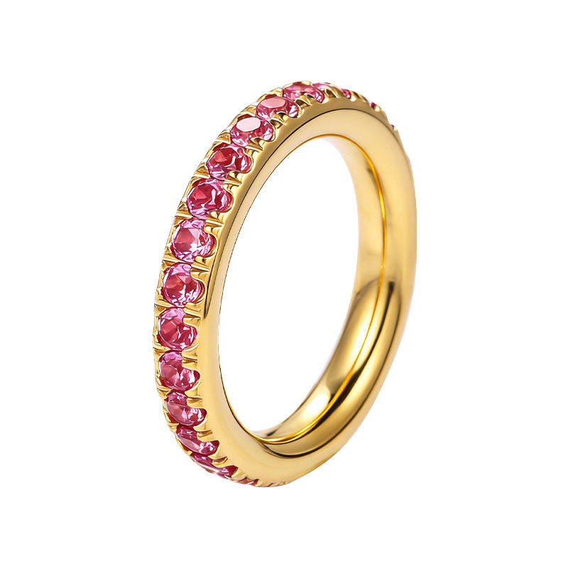 Geometric CZ Ring — 316L Stainless Steel