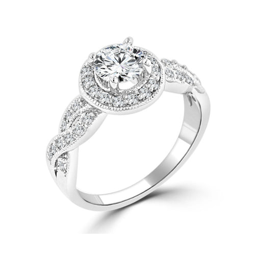 Halo Cushion CZ Ring — 925 Silver