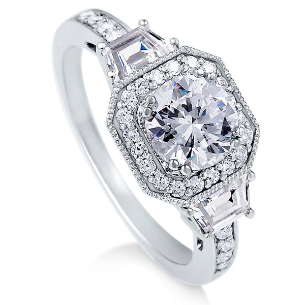Halo Cushion CZ Ring — 925 Silver
