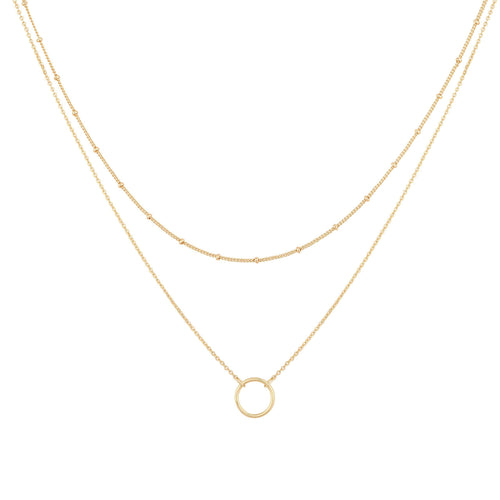 Layered Circle Necklace — 18K Gold Plated