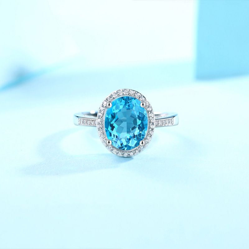 Natural Topaz Oval Ring — 925 Silver