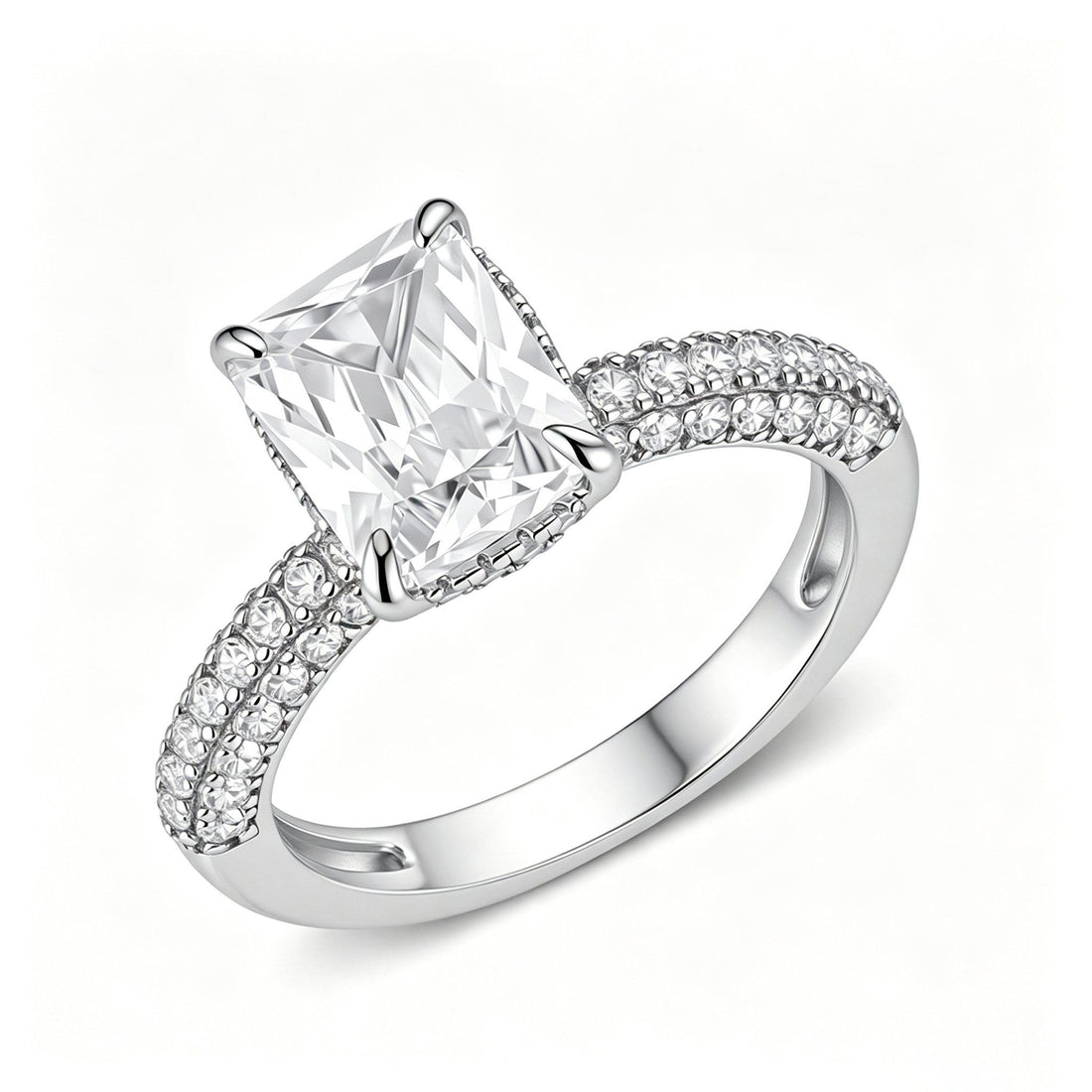 Moissanite Engagement Ring — 925 Silver