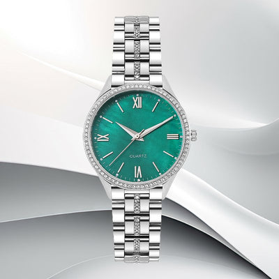 Lisette Green Dial Watch — Steel Bracelet