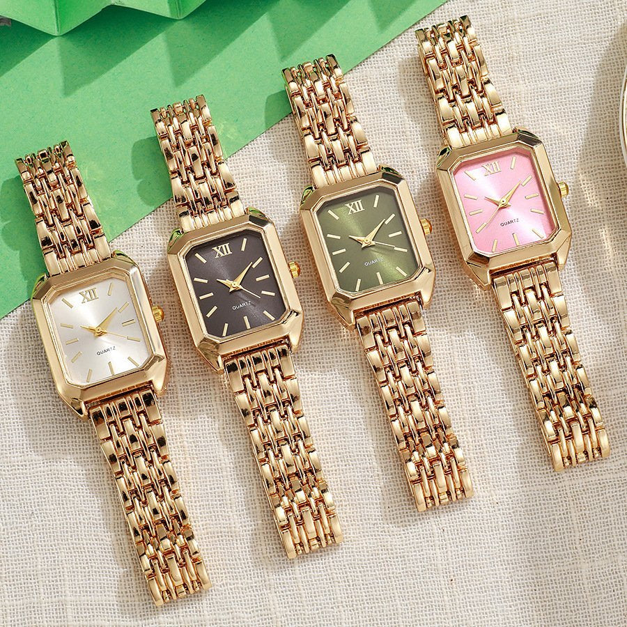 Quadra Square Watch — Gold Tone