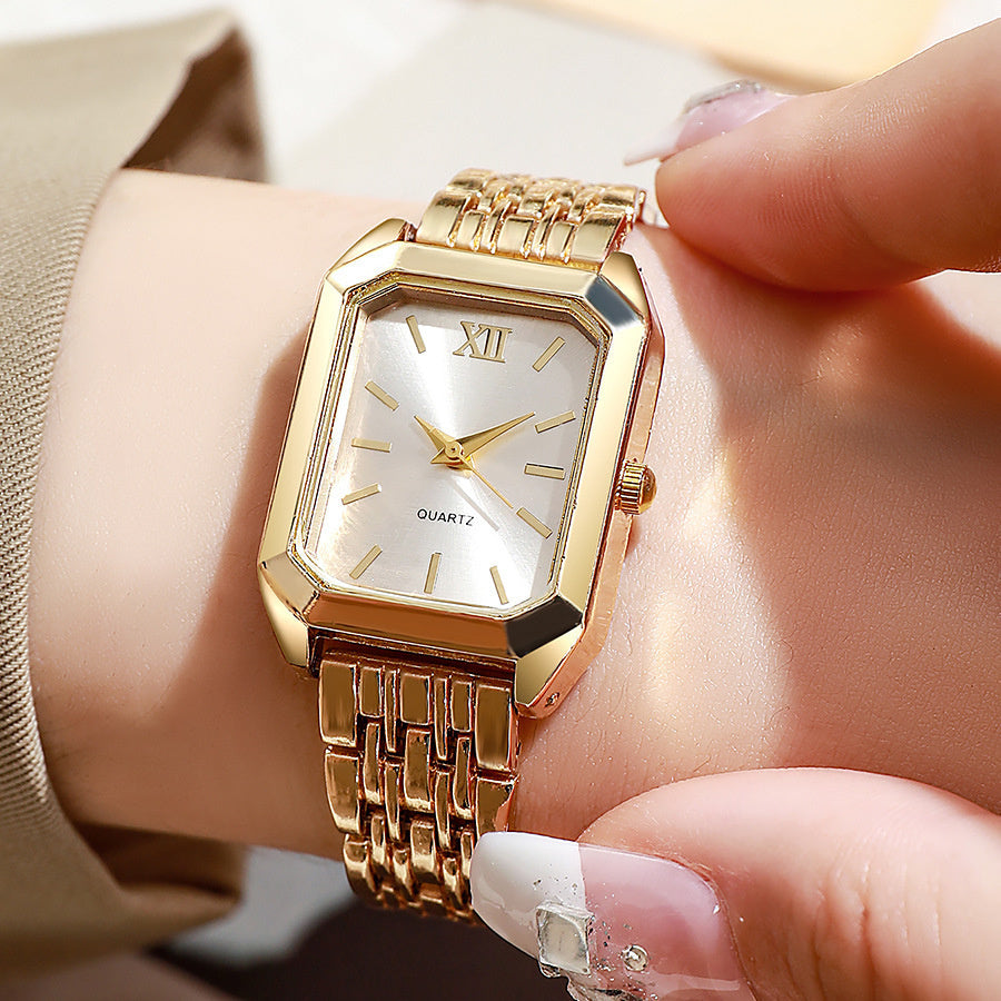 Quadra Square Watch — Gold Tone
