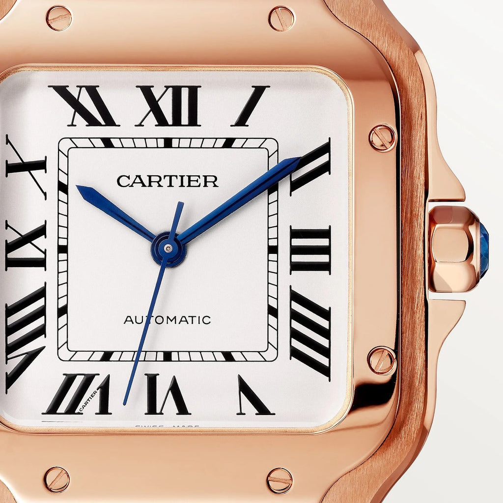 Unworn Santos de, 18k Rose Gold, 35.1mm, Ref# WGSA0031, box and papers