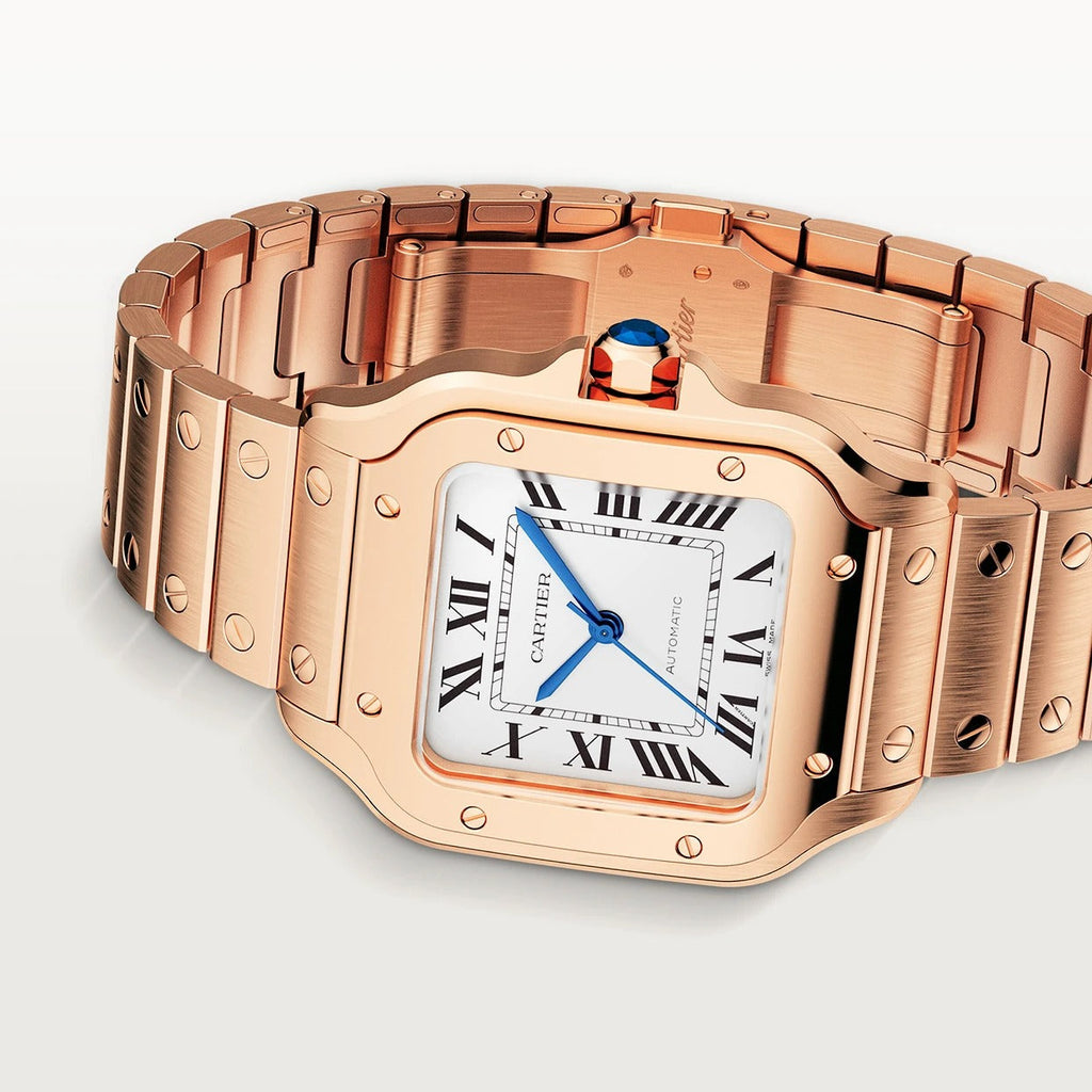 Unworn Santos de, 18k Rose Gold, 35.1mm, Ref# WGSA0031, box and papers