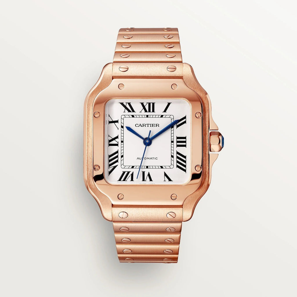 Unworn Santos de, 18k Rose Gold, 35.1mm, Ref# WGSA0031, box and papers