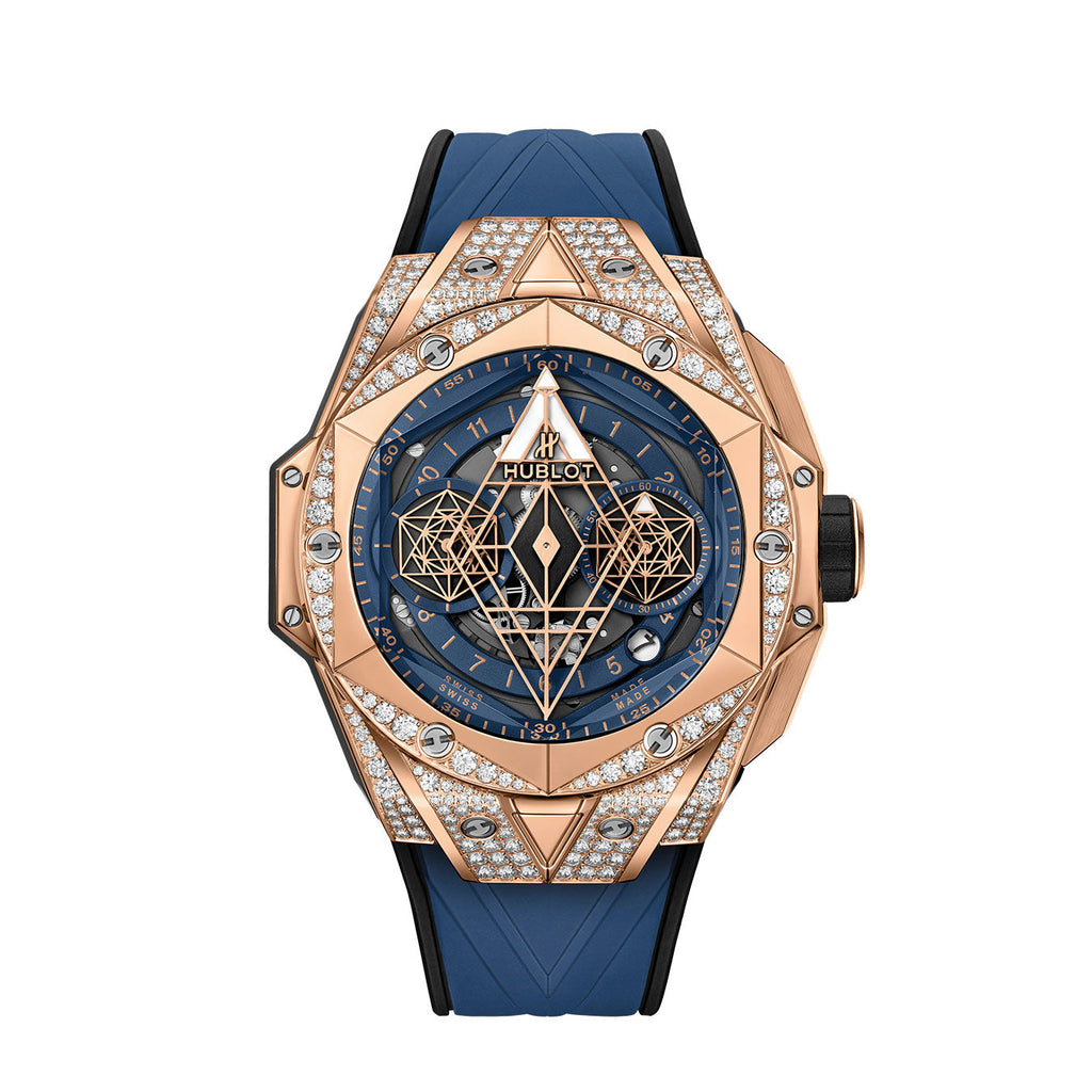 Big Bang SANG BLEU II KING GOLD BLUE PAVÉ Ref# 418.OX.5108.RX.1604.MXM20