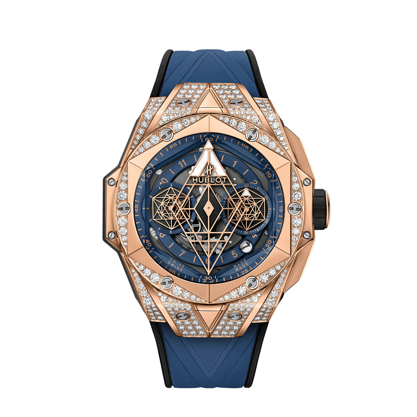 Big Bang SANG BLEU II KING GOLD BLUE PAVÉ Ref# 418.OX.5108.RX.1604.MXM20