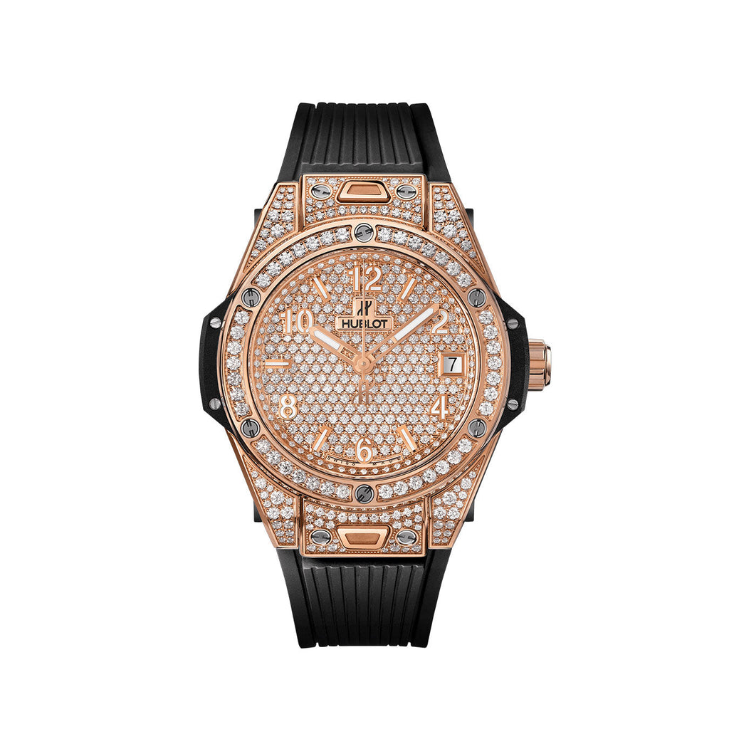 Big Bang ONE CLICK KING GOLD FULL PAVÉ Ref# 465.OX.9010.RX.1604