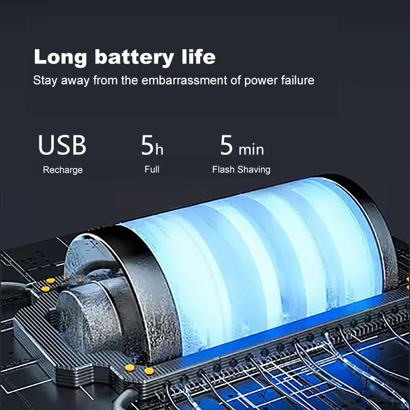 Electric LCD Display Rotary Blade Trimmer Waterproof Wet and Dry Men Shaver