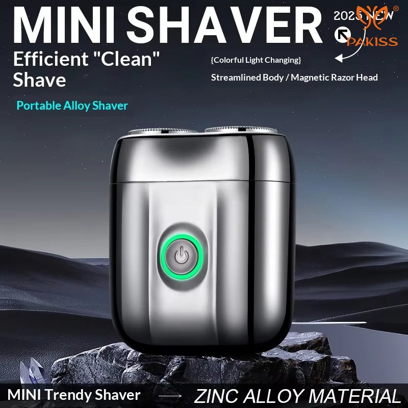 Pakiss Mini Dual-Head Electric Shaver Portable Travel Razor for Men