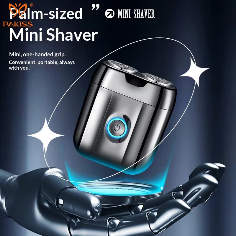 Pakiss Mini Dual-Head Electric Shaver Portable Travel Razor for Men