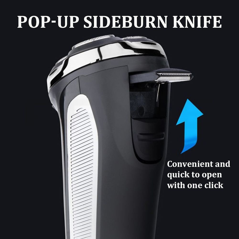 Men's Floating Veneer 3-Blade Electric Shaver Travel Portable Fast Charging Full Body Washable Razor