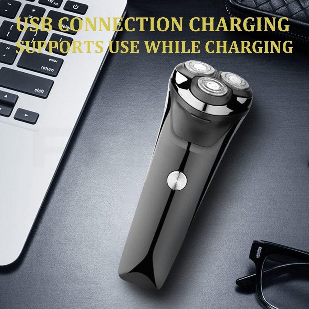 Men's Floating Veneer 3-Blade Electric Shaver Travel Portable Fast Charging Full Body Washable Razor