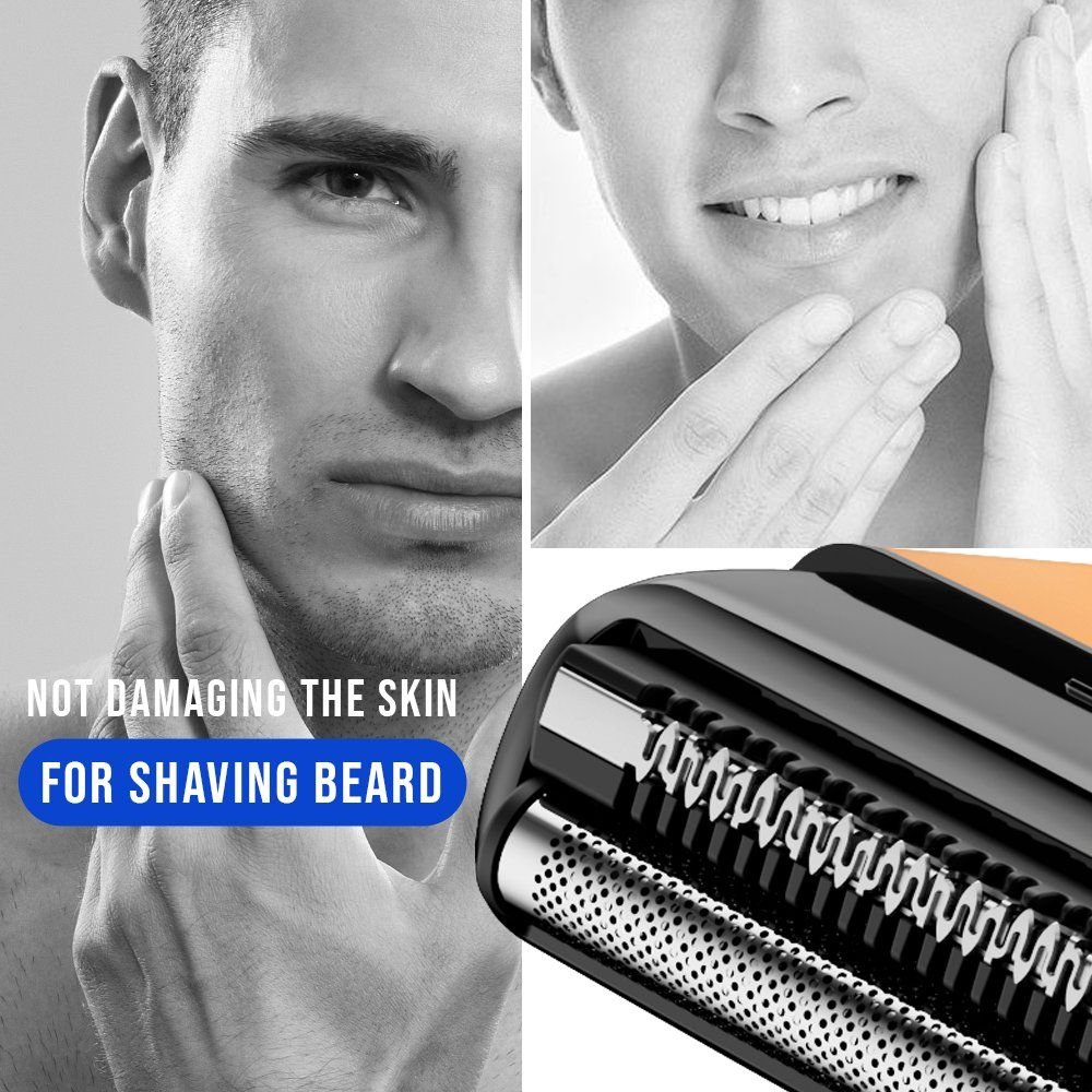 Zp-917 Cordless Razor with Trimmer USB-C Waterproof Double Blades Electric Foil Shaver for Man