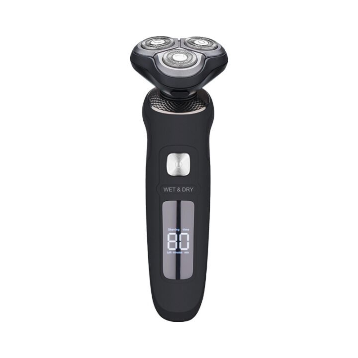 Men's Floating Three-Blade Electric Shaver Full Body Washable Fast Charging Digital Display Razor