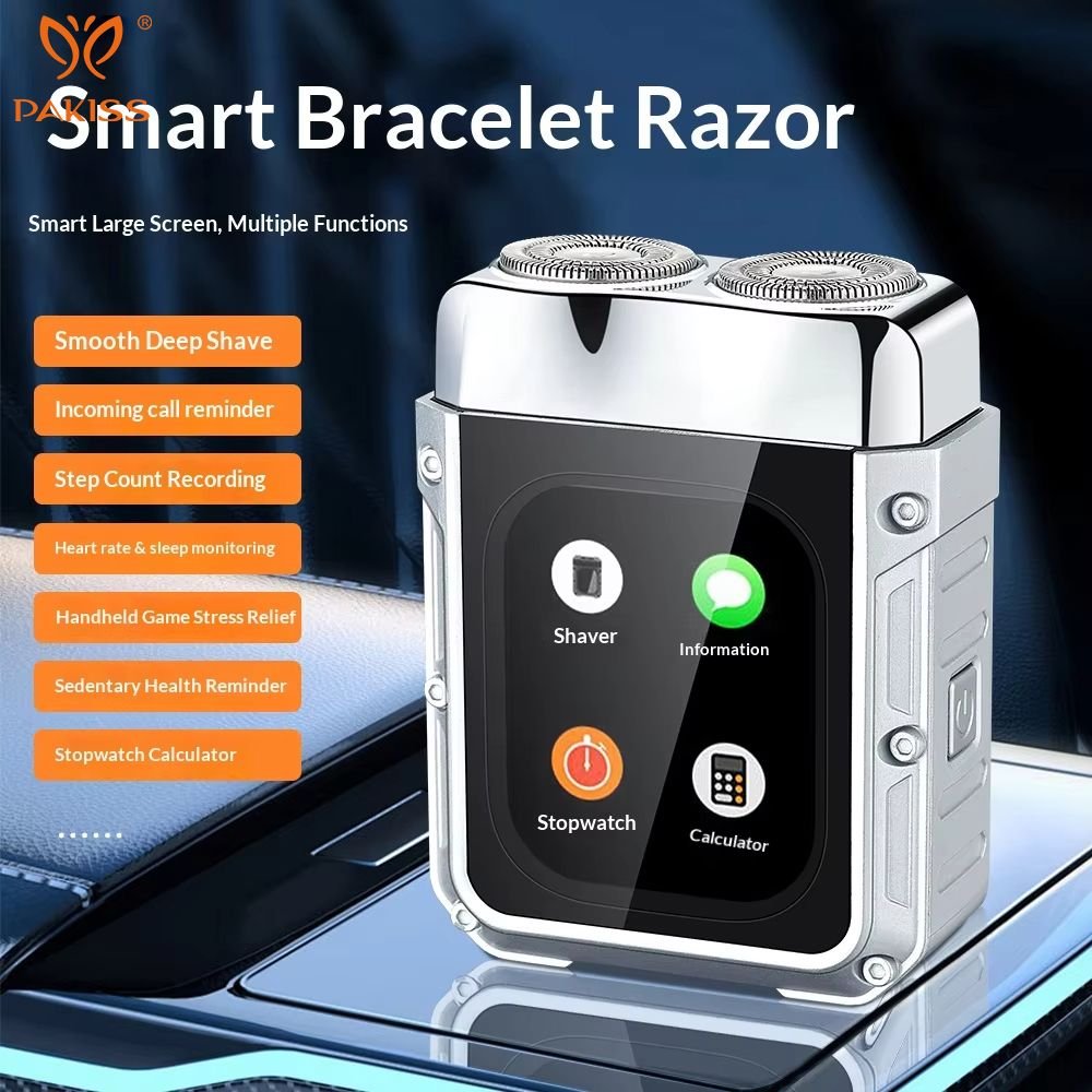 Pakiss Smart Touchscreen Electric Shaver - 2-in-1 Men's Electric Shaver Razor with Health Monitoring