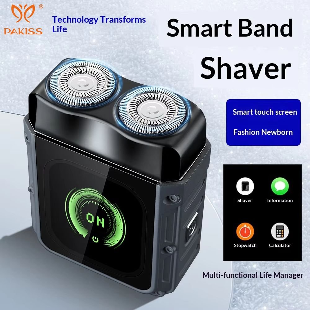 Pakiss Smart Touchscreen Electric Shaver - 2-in-1 Men's Electric Shaver Razor with Health Monitoring