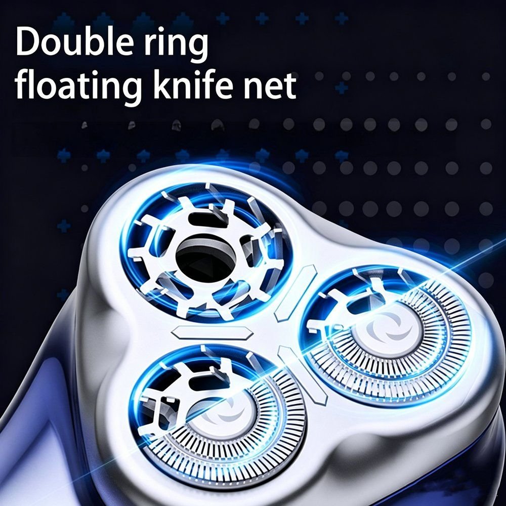 Triple Blade Rotary Shaver Ultra-Compact Men's Grooming Razor Rechargeable Ipx7 Waterproof Shaver