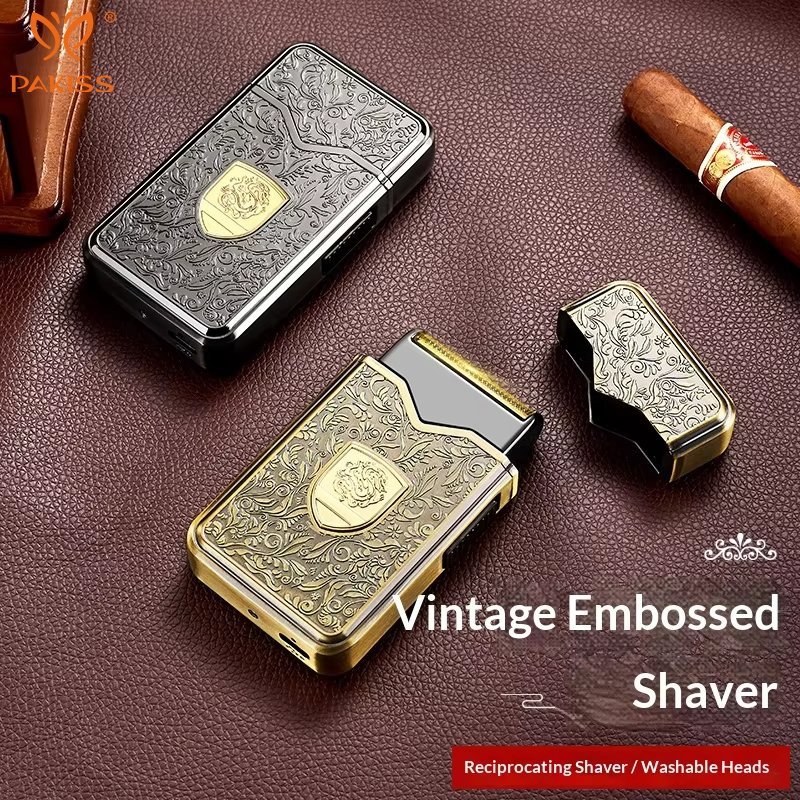 Pakiss Electric Rechargeable Shaver -High-Speed Reciprocating Razor with Smart Color Display, Wet & Dry Electric Shaver Gift for Men