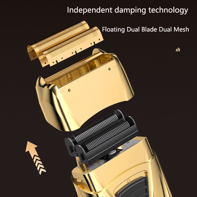 Travel Portable Electric Hair Clipper LCD Digital Display Men's Washable Reciprocating Double Blade Shaver