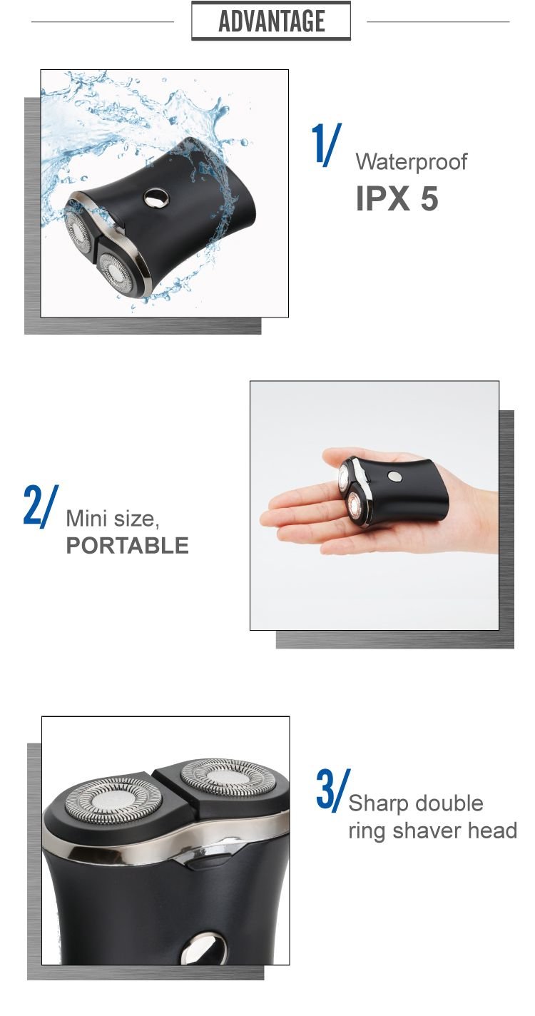 Men Shaving Machine Portable Electric Shaver Mini USB Rechargeable Travel Shaver