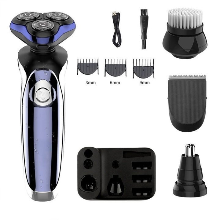 Waterproof Men's Electric Shaver Rechargeable Cordless Wet Dry Rotary Shaver
