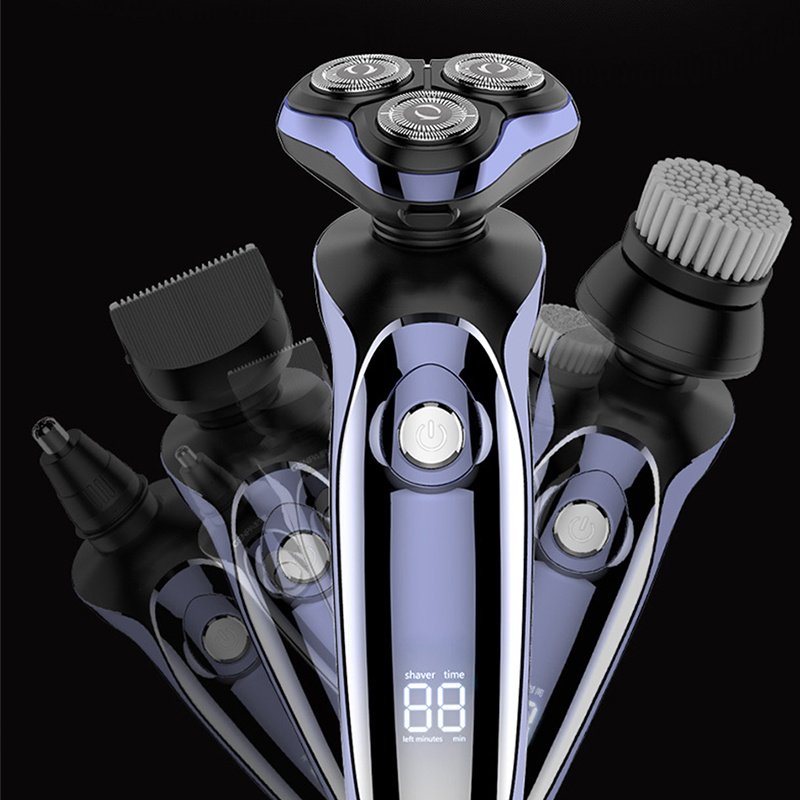 Waterproof Men's Electric Shaver Rechargeable Cordless Wet Dry Rotary Shaver