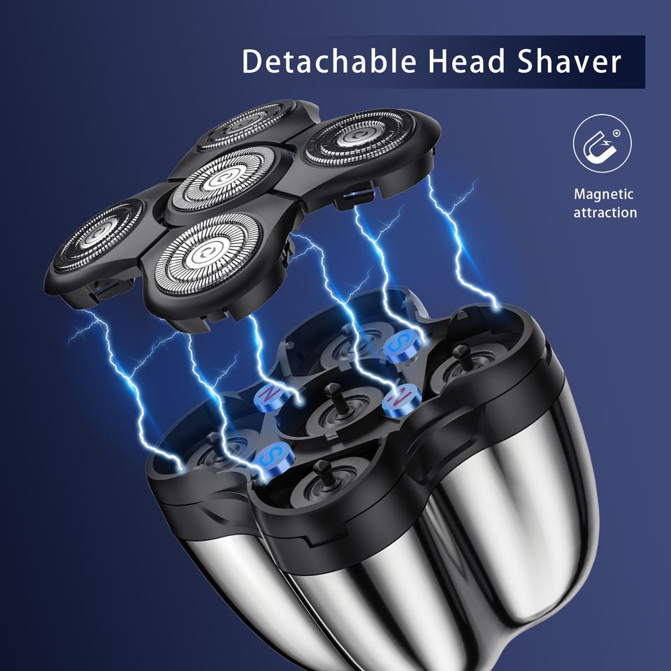 Smart Digital Display 5D Mini Electric Shaver Men's Bald Face USB Rechargeable Hair Clipper