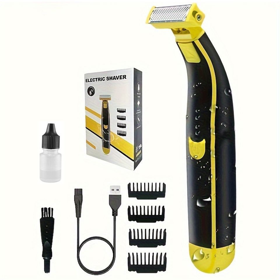 USB Rechargeable Waterproof Electric Shaver Low Noise Cordless Men's Beard Trimmer
