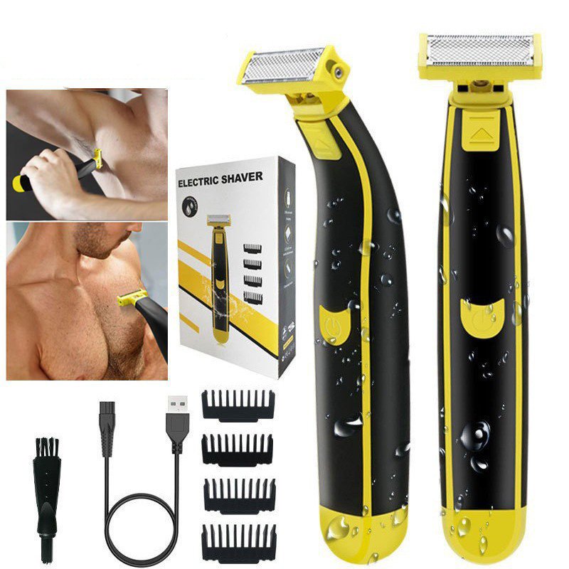 USB Rechargeable Waterproof Electric Shaver Low Noise Cordless Men's Beard Trimmer