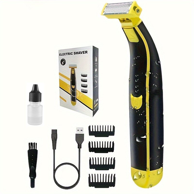 USB Rechargeable Waterproof Electric Shaver Low Noise Cordless Men's Beard Trimmer