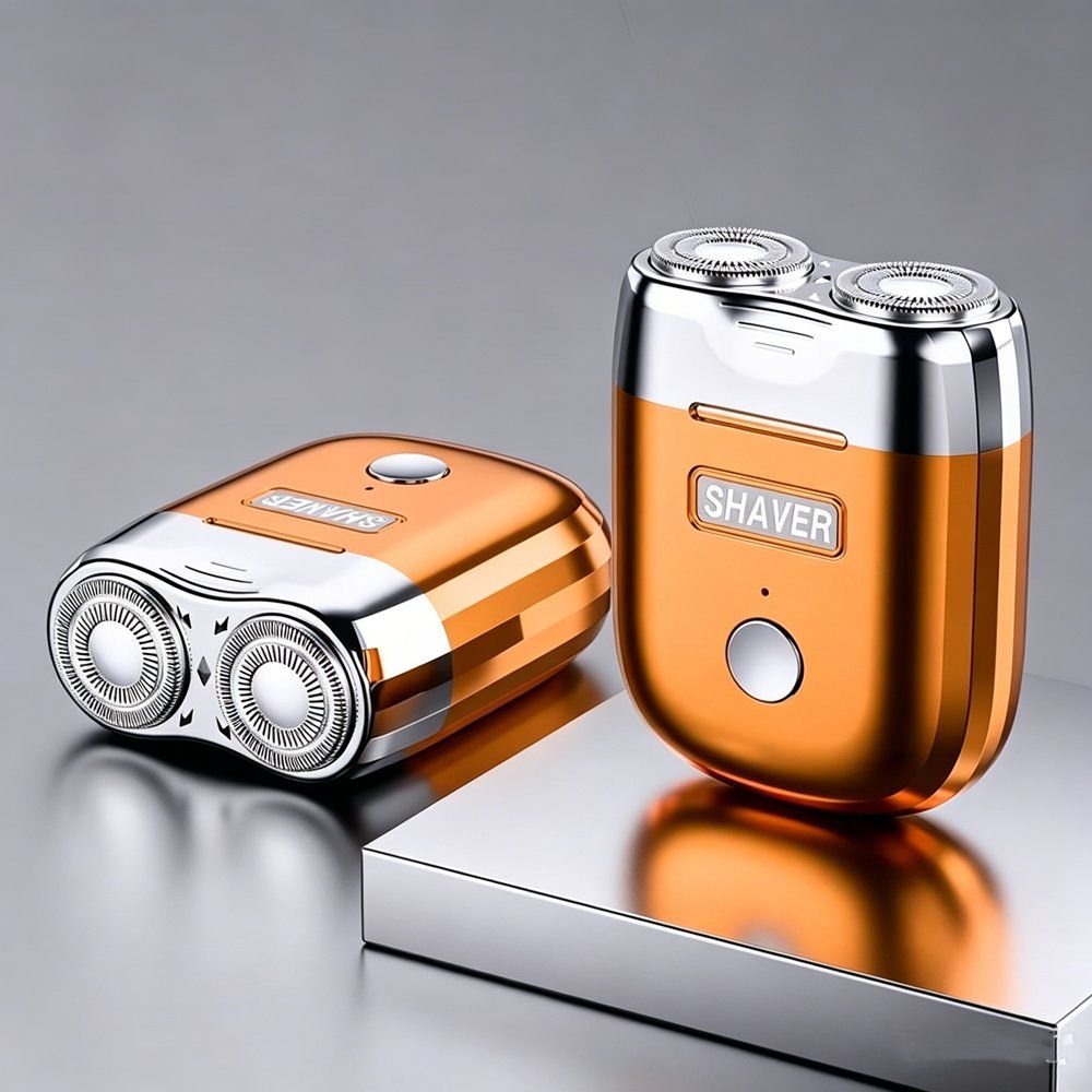USB Rechargeable 2 Floating Heads Rotary Razor Waterproof Travel Mini Portable Electric Shaver